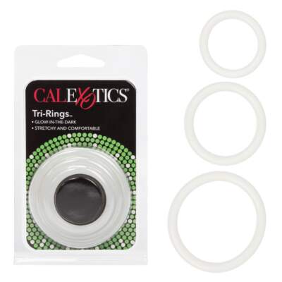 Calexotics Tri Rings 3 size Cock Ring Kit Glow in the Dark SE-1421-00-2 716770028020