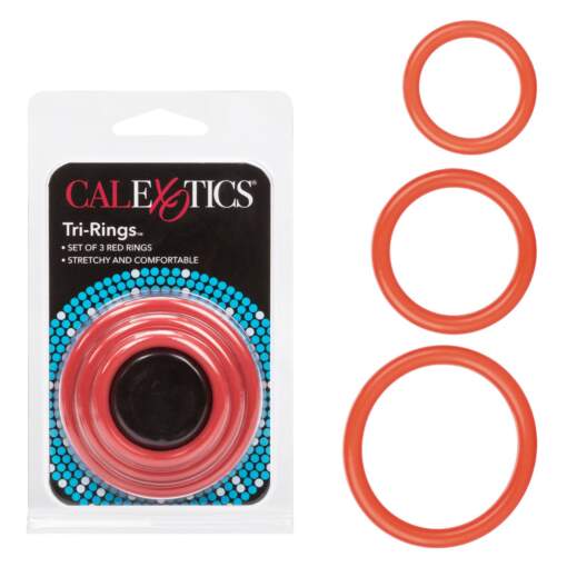 Calexotics Tri Rings 3 size Cock Ring Kit Red SE-1421-11-2 716770028037