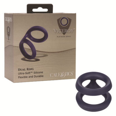 Calexotics Viceroy Dual Ring Silicone Cock Ring Blue SE 0432 10 3 716770098238 Multiview
