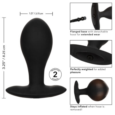 Calexotics Weighted Silicone Inflatable Butt Plug Large Black SE 0429 15 3 716770100900 Info Detail