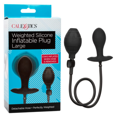 Calexotics Weighted Silicone Inflatable Butt Plug Large Black SE 0429 15 3 716770100900 Multiview