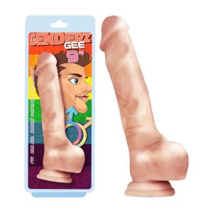 Celebrity Knights Genderz Gee 9 Inch Dual Density Dong with Balls Light Flesh CKC 711756316 01 711756316 01 Multiview