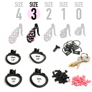 CellMate FlexiSpike Silicone Spike Plastic Locking Chastity Cage Size 3 Black Pink CM688349 810001688349 Info Detail