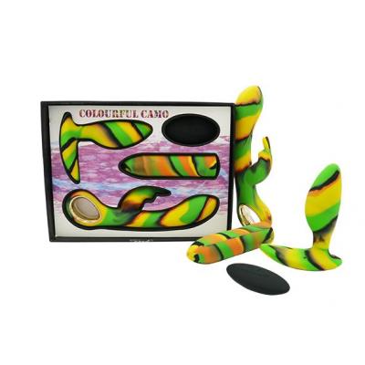 Colourful Camo 3 Pc Rechargeable Lovers Kit Silicone Yellow Orange Green LA KIT 1 9354434000435 Multiview