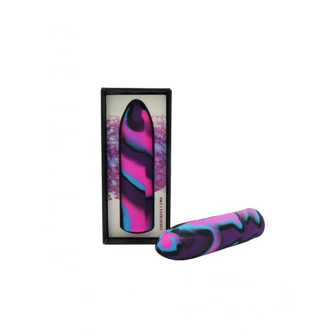 Colourful Camo Tracer Rechargeable Silicone Bullet Vibrator Black Purple Pink LA 90012S 2 9354434000428 Multiview