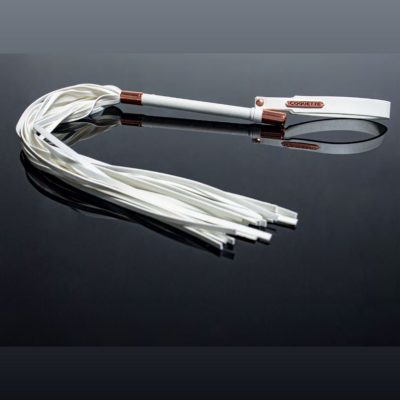Coquette 26 Inch Faux Leather Flogger Whip White Rose Gold 23621WHT 883124183350 Detail