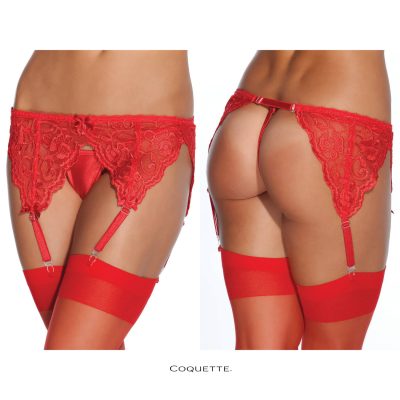 Coquette Lace Garter Belt OS One Size Red CQ407OSRED 883124002989 Multiview