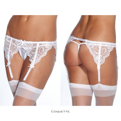 Coquette Lace Garter Belt OS One Size White CQ407OSWH 883124002972 Multiview