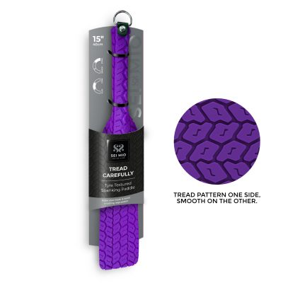 Creative Conceptions Sei Mio Tread Carefully 38cm Tyre Tread Textured Spanking Paddle Purple SM TPLPUR 5037353008594 Boxview