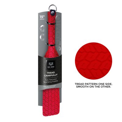 Creative Conceptions Sei Mio Tread Carefully 38cm Tyre Tread Textured Spanking Paddle Red SM TPLRED 5037353006361 Boxview