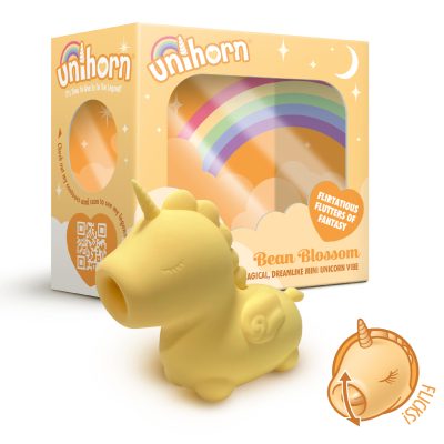 Creative Conceptions Unihorn Bean Blossom Flickering Tongue Unicorn Clitoral Toy Yellow UNIBB 5037353007467 Multiview