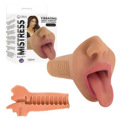 Curve Mistress Selene Vibrating Deep Throat Mouth Stroker Tan Flesh CN 07 0802 12 Multiview