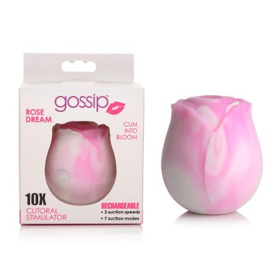 Curve Novelties Gossip Cum Into Bloom Rose Air Suction Clitoral Stimulator Swirl Pink White CN 04 0757 50 653078943092 Multiview