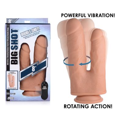 Curve Toys Big Shot Remote Control Rotating 8 Inch Double Penetrator Dong Light Flesh CN 19 1015 10 653078941937 Multiview