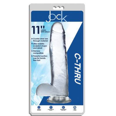 Curve Toys Jock C Thru 11 Inch Dong with Balls Clear CN 09 0705 00 814655 653078941708 Boxview