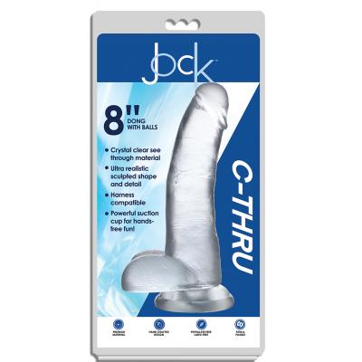 Curve Toys Jock C Thru 8 Inch Dong with Balls Clear CN 09 0702 00 814652 653078941678 Boxview