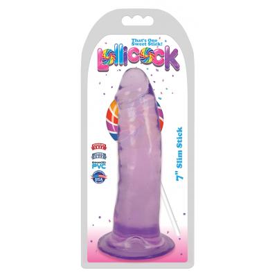 Curve Toys Lollicocks 7 Inch Slim Stick Dong Grape Ice Purple CN 14 0506 51 643380985675 Boxview