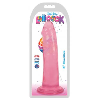 Curve Toys Lollicocks 8 Inch Slim Stick Dong Cherry Ice Pink CN 14 0507 33 643380985682 Boxview