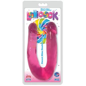 Curve Toys Lollicocks U Shaped Slim Stick Double Dipper Dong Double Ender Cherry Ice Pink CN 14 0525 33 653078939958 Boxview