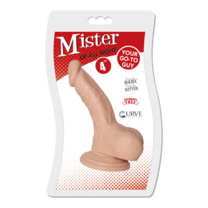 Curve Toys Mister Up All Night 4 Inch Dong with Balls Light Flesh Vanilla CN 0101 01 10 642610428852 Boxview