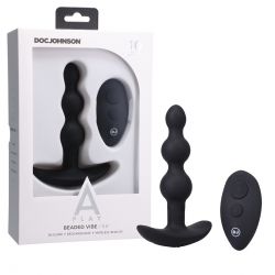 Doc Johnson – A-Play “Beaded Vibe” Remote Control Vibrating Anal Beads (Black)