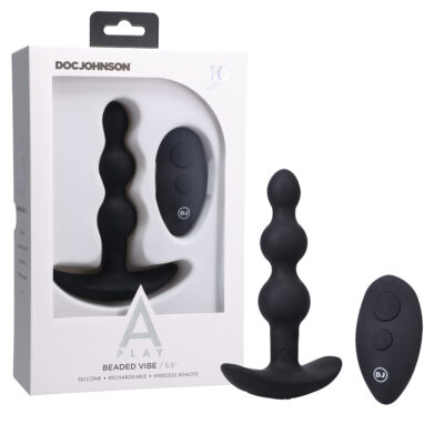 Doc Johnson A Play Beaded Vibe Wireless Remote Vibrating Anal Beads Black 0300 17 BX 782421081324 Multiview