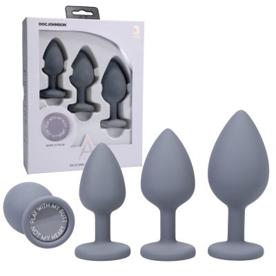 Doc Johnson A Play Silicone Trainer Set 3 Pc Grey 0300 26 BX 782421082154 Multiview
