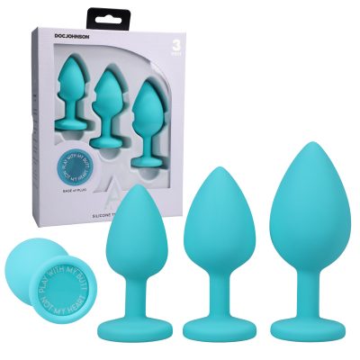 Doc Johnson A Play Silicone Trainer Set 3 Pc Teal 0300 25 BX 782421082147 Multiview