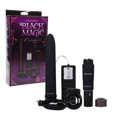 Doc Johnson Black Magic Pleasure Kit 4pc Couples Vibrator Kit Black 0951 20 BX 782421082499 Multiview