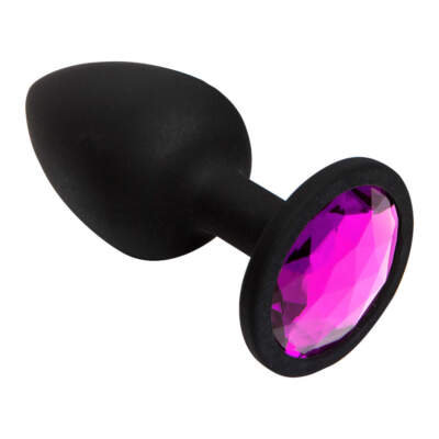 Doc Johnson Booty Bling Silicone Gem Butt Plug Small Pink 7017 01 BX 782421055042 Gem Detail