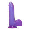 Doc Johnson Crystal Jellies 7 Inch Thin Cock Dong with Balls Clear Purple 0288 18 CD 782421073312 Detail