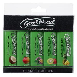 Doc Johnson Goodhead Oral Delight Gel Desserts 5pk flavoured Oral Gel 1361 31 BX 782421083205 Boxview