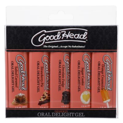 Doc Johnson Goodhead Oral Delight Gel Desserts 5pk flavoured Oral Gel 1361 41 BX 782421083229 Boxview