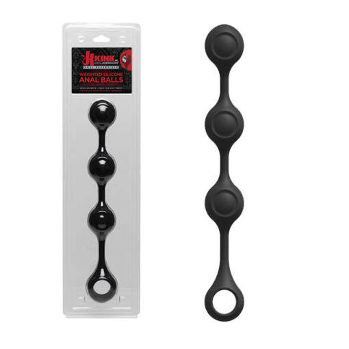 Doc Johnson Kink Weighted Silicone Anal Balls Black 2401 57 CD 782421075910 Multiview