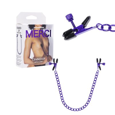 Doc Johnson Merci Chained Up Nipple Clamps Purple 2404 09 BX 782421088705 Multiview