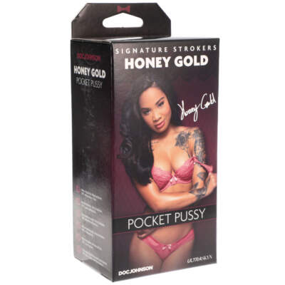 Doc Johnson Signature Strokers Pocket Pussy Stroker Honey Gold Dark Flesh 5510 22 BX 782421077648 Detail
