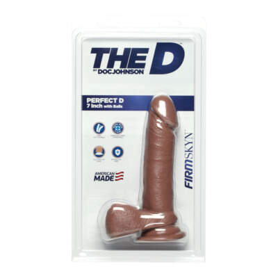 Doc Johnson The D The Perfect D 7 Inch Dong Caramel Tan Flesh 1705 26 CD 782421069704 Boxview