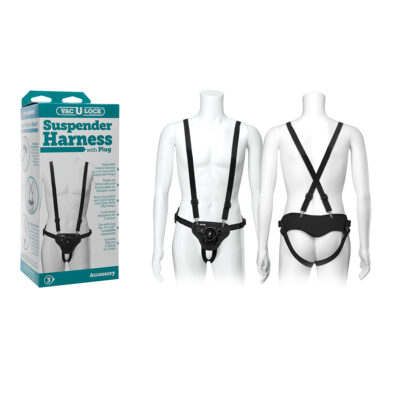 Doc Johnson Vac U Lock Suspender Harness with Plug Black 1090 50 BX 782421069483 Multiview