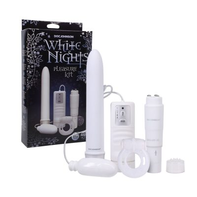 Doc Johnson White Nights Pleasure Kit Vibrator Kit White 0949 00 BX 782421081478 Multiview