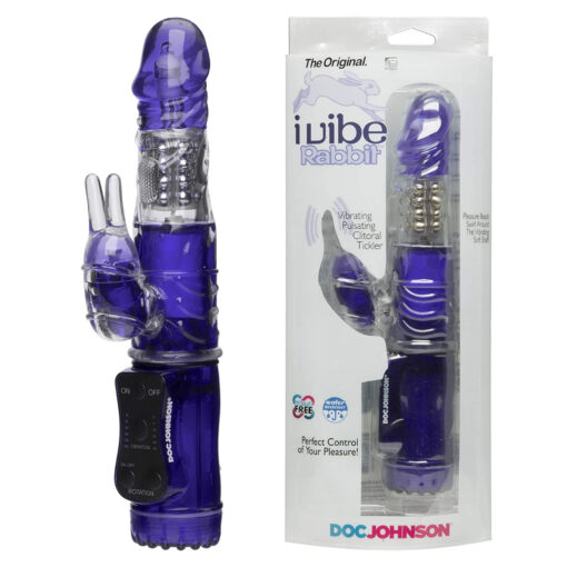 Doc Johnson iVibe Rabbit Vibrator Large Newer Version Beaded Grape 6001 02 BX 782421490607 Multiview