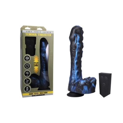 Doc Johnson x Fort Troff Tendril Thruster 8 point 5 inch Thrusting Fantasy Dong with Balls and Remote Black Blue 1100 26 BX 782421084561 Multiview