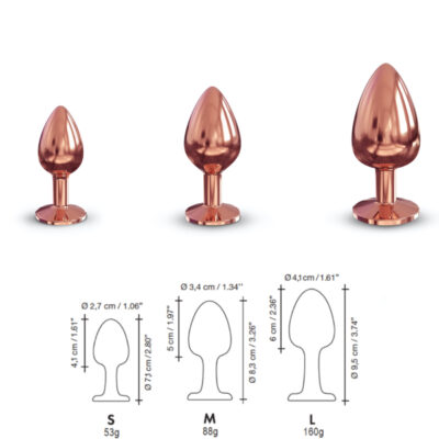 Dorcel Diamond Plug Gem Butt Plug Rose Gold Size Guide