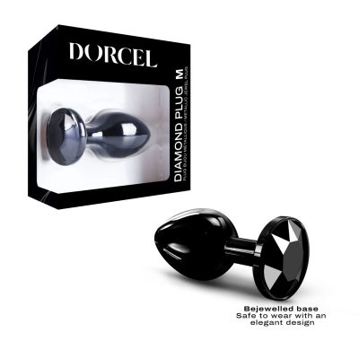 Dorcel Diamond Plug Metal Gem Anal Plug Medium Black Black 6073117 3700436073117 Multiview