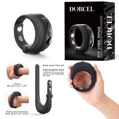 Dorcel Fit Vibe Ring Adjustable Silicone Vibrating Cock Ring Black 6073230 3700436073230 Multiview
