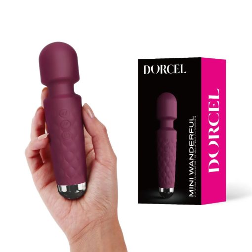 Dorcel Mini Wanderful Rechargeable Compact Wand Massager Plum Silver 6073148 3700436073148 Multiview