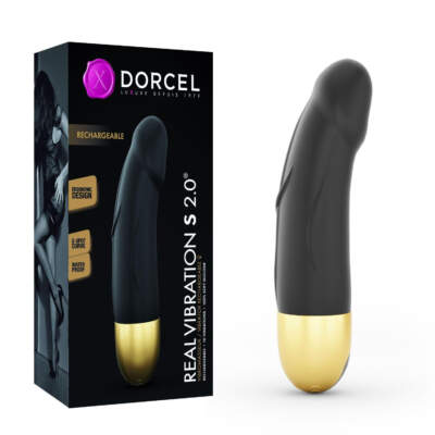 Dorcel Real Vibration Rechargeable Penis Vibrator Black Gold 6072202 3700436072202 Multiview
