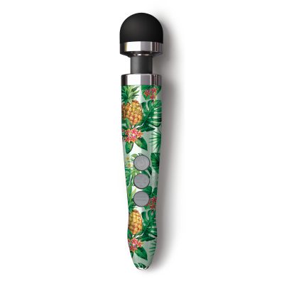 Doxy Die Cast 3R Rechargeable Wand Massager Tropical Print Pineapple Palm Frond Print Doxy3RPN 712758997968 Detail