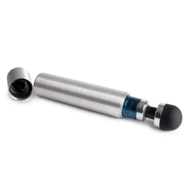 Doxy Doxy 3R Die Cast Aluminium Rechargeable Wand Massager Blue Flame DOX3RCBF 712758998521 Storage Tube Detail