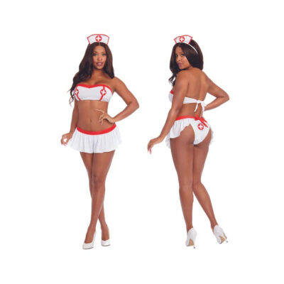 Dreamgirl Lingerie Nurses Outfit OS White Red DG12227OS 888368307876 Multi Detail
