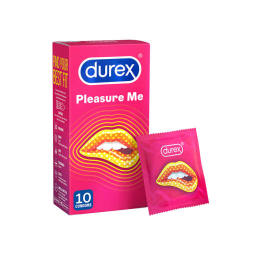 Durex Pleasure Me Latex Condoms with Dots and Ribs 10 Pack 9300631407867 Multiview